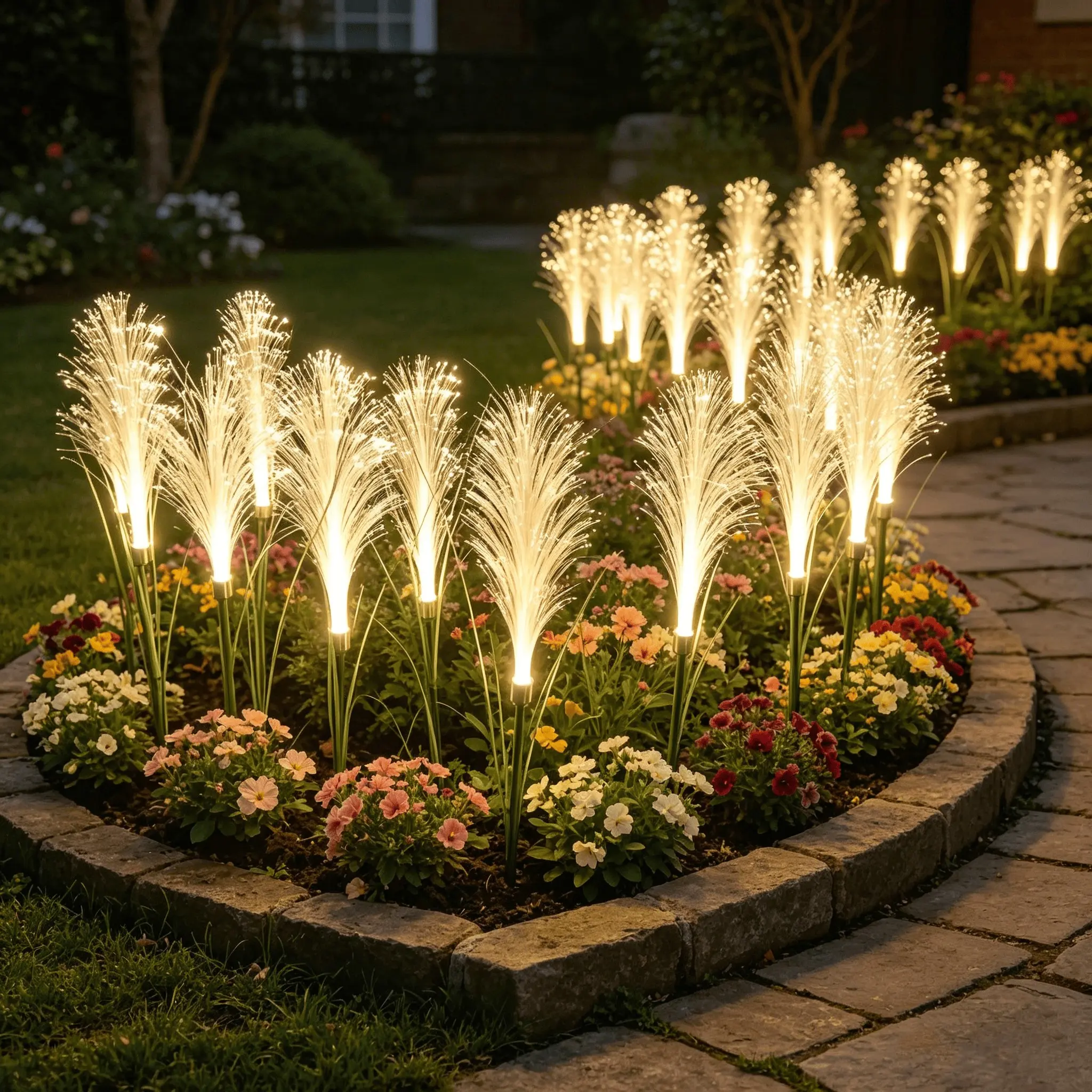 LED Solar Garden Lamp, Reeds Design, Waterproof Outdoor Decor, Constant Light Mode, Ideal for Courtyard, Balcony, Potted Plants, Atmosphere Lighting