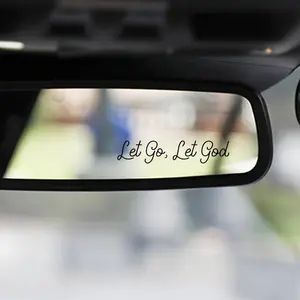 2Pcs Let Go Let God Rearview Mirror Decal Funny Bible Love Jesus Religious Humor Sticker Suitable for car rearview mirror, water cup, mirror
