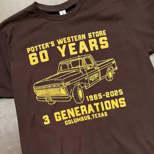 Potter’s 60th Anniversary Vintage Truck T-Shirt – Brown