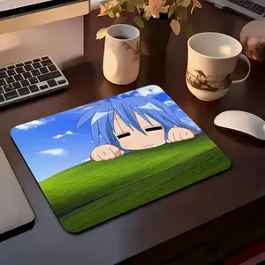 Cute Anime Lucky Star Konata Izumi Square Mousepad - 45x40cm Large, 22x18cm Small, Non-Slip Rubber Gaming Mousepad, Smooth Sliding Surface, Stylish Desk Accessory for Office, Laptop Use, Mouse