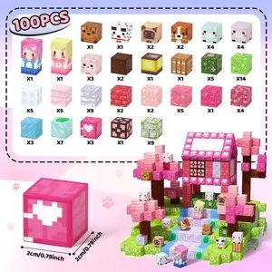 100 Pieces Magnetic Building Blocks Set, Princess Castle Stem Educational Toy, Creative Gift for Kids Aged 3+, Adult Fun Puzzle