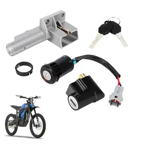 Motorcycle Ignition Key Switch Starter Key Set, Aluminum with Key Cover Cap Holder for Talaria Sting MX3 MX4 MX5 Electric Dirt Bike