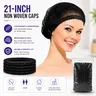 Disposable Bouffant Caps 21 Inch Black Non-Woven Hair Nets with Elastic Band for Food Service Salon Cleaning & Workshop Use 100PCS Bathroom Lightweight