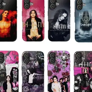HIM Albums Phone Case, Metal Band Merch, Pop Hooks, Razorblade Romance, Love Mental, Dark Light, Compatible with iPhone X, 11, 12, 13, 14, 15, 16, 17 & more
