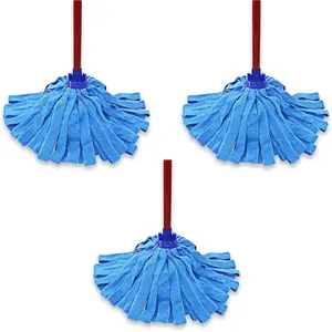 Microfiber Cloth Mop  Replacement, String Mop Refills Screw onto  Standard  Threading Pole Mop Handle Rod- 3 Packs