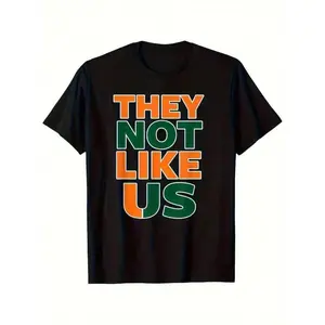Miami Theyre Not Like Us Graphic TShirt Soft Breathable Cotton Mens Short Sleeve Tee With Bold Orange And Green Print Ideal for Summer Casual Wear