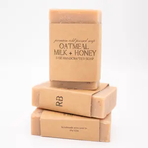 Oatmeal Milk + Honey- Pack of 3- Bar Soap - Handmade