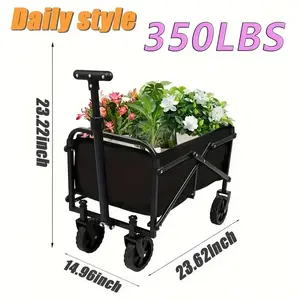 Collapsible Beach Wagon with All-Terrain Wheels | Heavy Duty Foldable Cart for Beach, Camping & Shopping