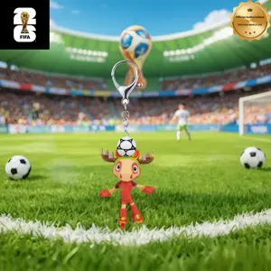 FIFA 2026 World Cup Zayu the Moose Mascot Keychain - Official Soccer Fan Charm Limited Edition Bag Charm