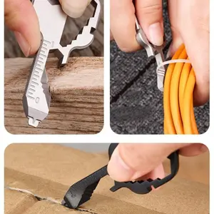 Multi-Functional Stainless Steel Tool Keychain, Portable Outdoor Emergency Tool, Guitar Tool Card, Screwdriver Opener, Combo Tool