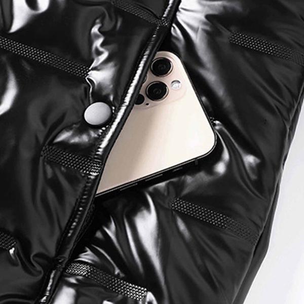 Men's Winter Shiny Hooded Fashionable Versatile Cotton Jacket - Suitable for Outdoor Casual and Everyday Wear