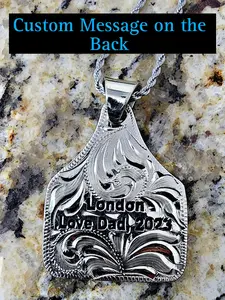 Cow Tag with CUSTOM Message on the back (Ships in 21 days)