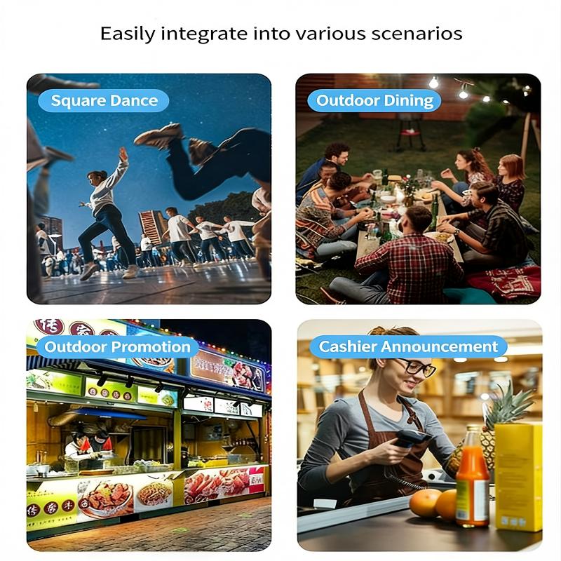 Portable Bluetooth Speaker with Handheld, Built-in LED RGB lights, Supporting USB/TF Card/AUX/BT 5.1 Playback Functions, Boombox for indoor Outdoor Camping Party Music Play