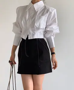 BOXY CROPPED BUTTON UP
