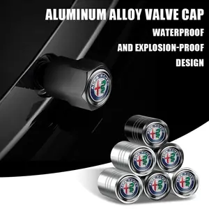 4Pcs Metal Car Tire Wheel Valve Caps Cover For Alfa Romeo 159 147 156 4C 8C 166 Giulia Giulietta Mito GT Stelvio Brera Spider Design