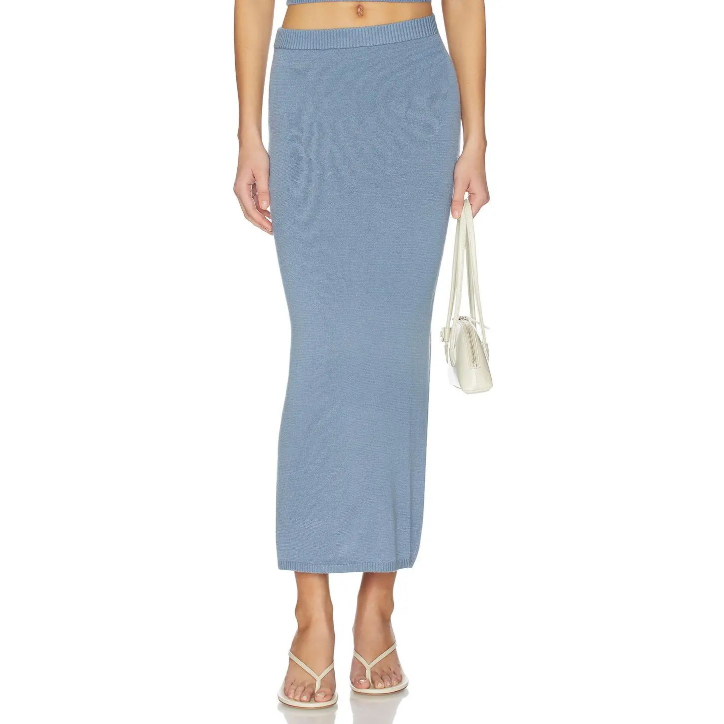 Lovers and Friends Genie Pull On Maxi Skirt in Dusty Blue