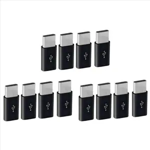 12x Micro-USB to Usb C Adapter, Mini to Typec Charging Adapter, Usb Type C Adapter Conversion Connector with Resistor