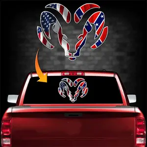 RAM HEAD DUAL FLAG VYNIL DECAL