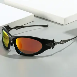 Y2K Wraparound Sunglasses - Futuristic Streetwear Shades