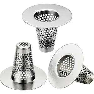 3COUNT Bathroom Sink Drain Strainer for 1.2"-1.6" Depth Than 1.60" Drain Hole,Stainless Steel Sink Hair Catcher for Laundry, Utility, Slop, RV Sink.1 Small Conical Premium Bathroom Sink Drain Cover