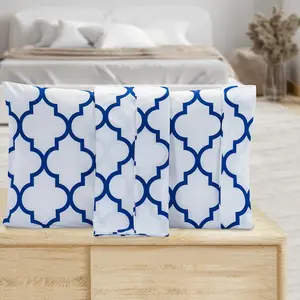 Mocassi 2-Piece Quatrefoil Pattern Pillowcase Set, 1800 Thread Count Hotel Premier Microfiber
