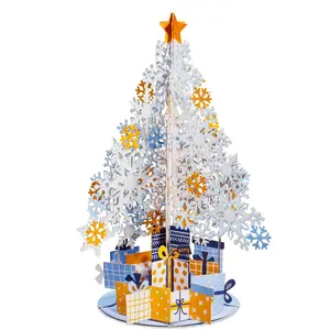 Oversized Magical Christmas Tree Keepsake Pop Up Card 10x7 Winter Theme 3D Pop-Up Detachable Holiday Decoration