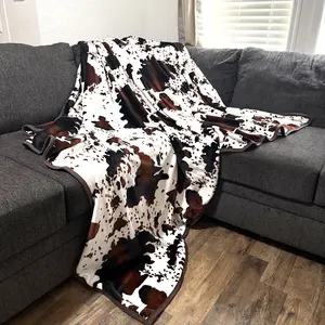 Envy Stylz Boutique Cow Print Oversized Blanket 82x90 inches Soft Microfiber Polyester Machine Washable Cozy Comfort