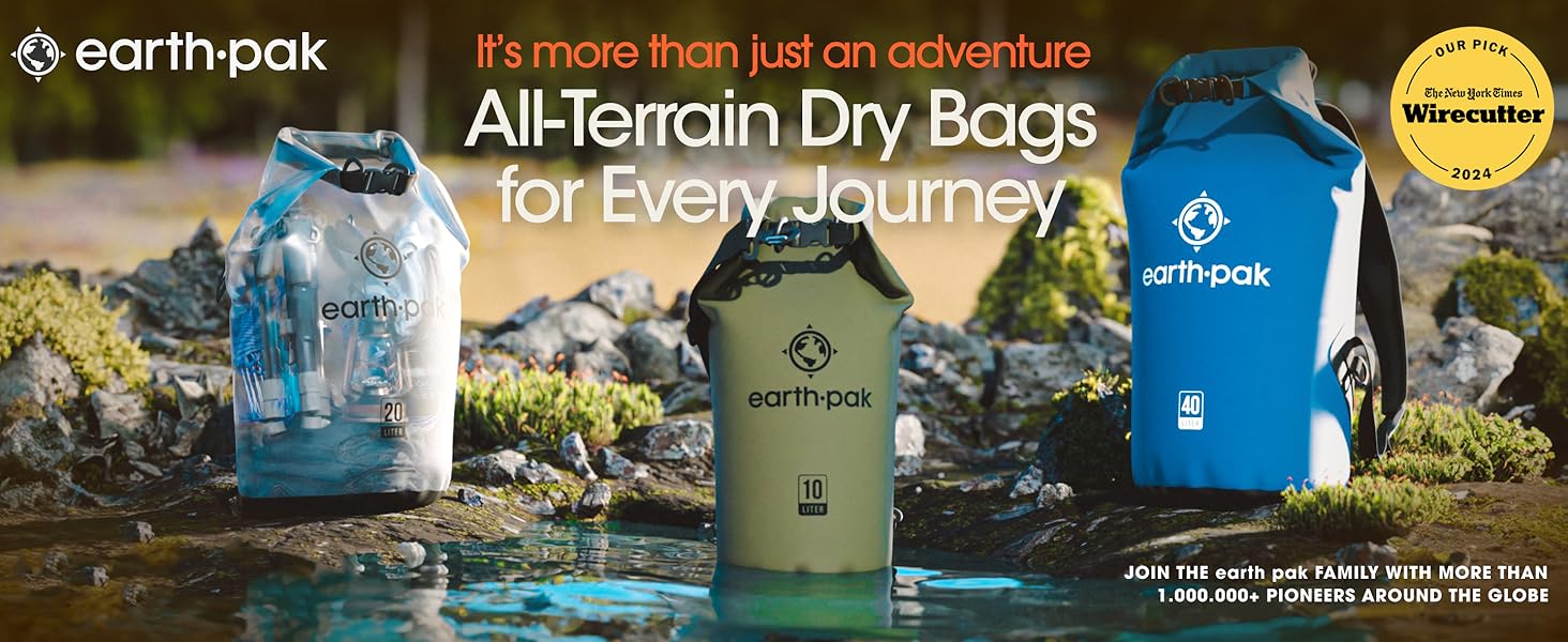 Earth Pak Waterproof Dry Bag - Roll Top Waterproof Backpack Sack Keeps Gear Dry for Kayak with Waterproof Phone Case