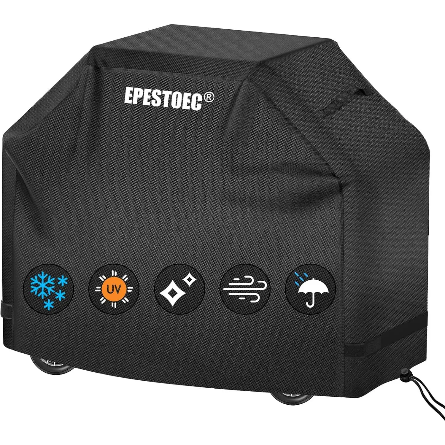 Grill Cover, Cover for Outdoor Grill,BBQ Waterproof & UV Resistant, Gas Convenient Durable Ripstop, Weber, Char Broil, Nexgrill and More Grills 58 Inch Black