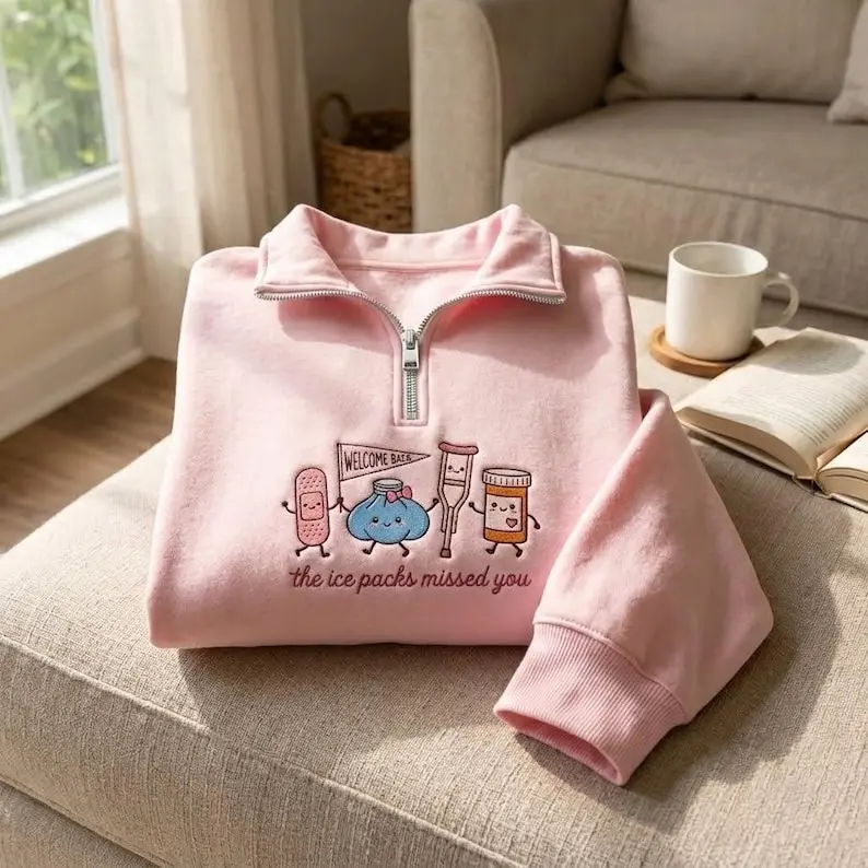 [MADE IN US] Embroidered Custom Nurse Quarter Zip Sweatshirt, Medical Assistant Sweatshirt, Cute Medical Sweatshirt, School Nurse Sweatshirt