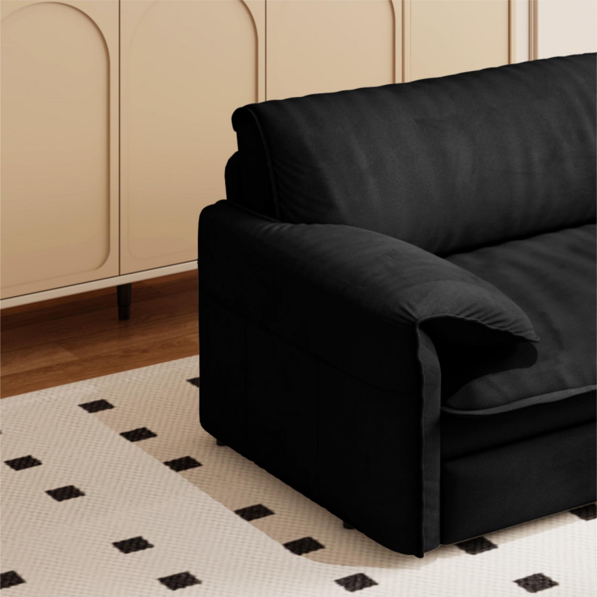 66" Queen Size Pull Out Sofa Bed, 3-in-1 Multi-Functional Velvet Sleeper Loveseat with Side Storage for Living Room Bedroom,Grey/Black/Blue