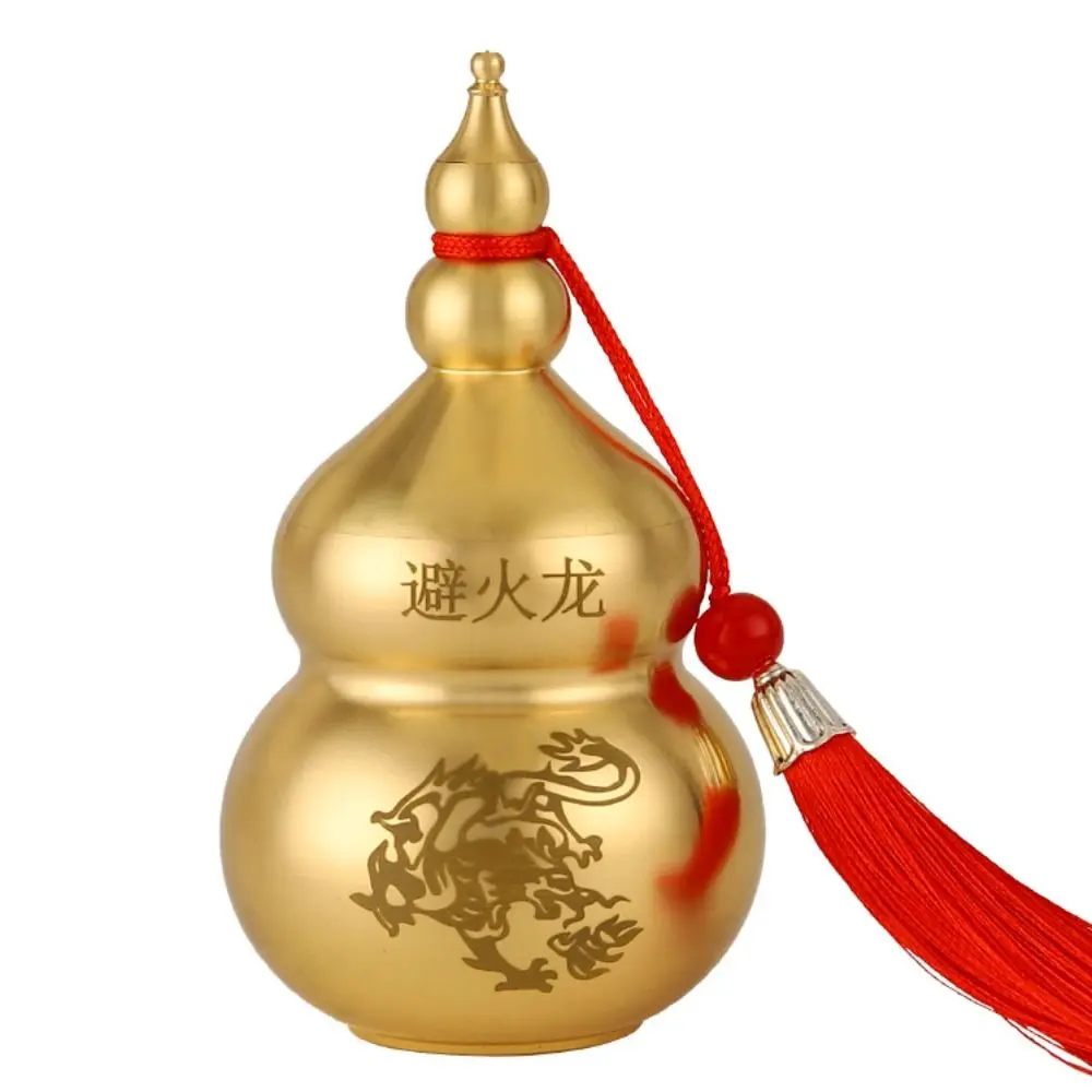 Feng Shui Chinese Brass Wu Lou Gourd, Treasure Statue Home Decoration Table Bookshelf Ornaments Fortune Protection