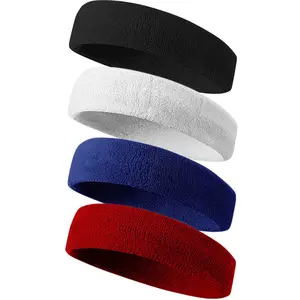 Sweatbands Sport Headbands for Men & Women,Terry Cloth Sweat Band for Tennis, Running, Working Out, Execise - Athletic Sweat Cotton Headband