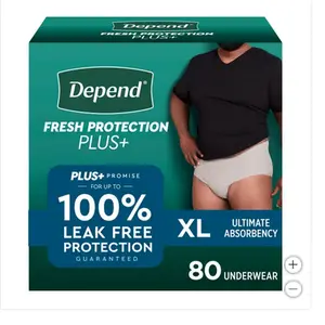 Depend Fresh Protection Plus Incontinence Underwear for Men, Ultimate Absorbency Menswear Day