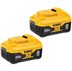 DEWALT 20V 8Ah DCB208-2 MAX Compact Power Tool Battery - High Capacity Lithium Ion for Efficient Performance (2 Count)