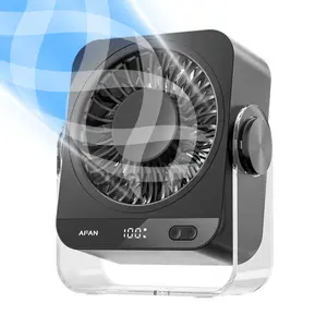 Rechargeable USB Desk Fan,199 Speeds, Digital Display, Quiet Strong Wind Cooling, 130° Tilt Adjustable, Type-C, Portable Small Personal Fan for Home Office Bedroom Dorm Travel Camping