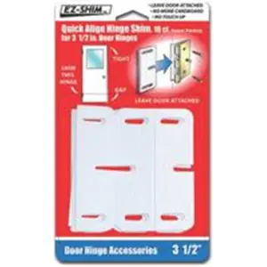 212 MAIN Door Alignment Hinge Shims, 3.5 in Quick-Align White, Commercial Use, HS350BP (Ez Shim Incorporated Design)
