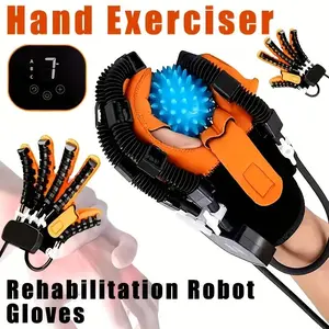 Robot Gloves for Hand Training with Automatic Finger Functionality & Adjustable Strength - USB-Powered Finger & Hand Exercises, Stroke Rehabilitation, Enhanced Grip & Blood Flow -Training Gloves for Physical Relax & Fitness, Sleek Glove Design,