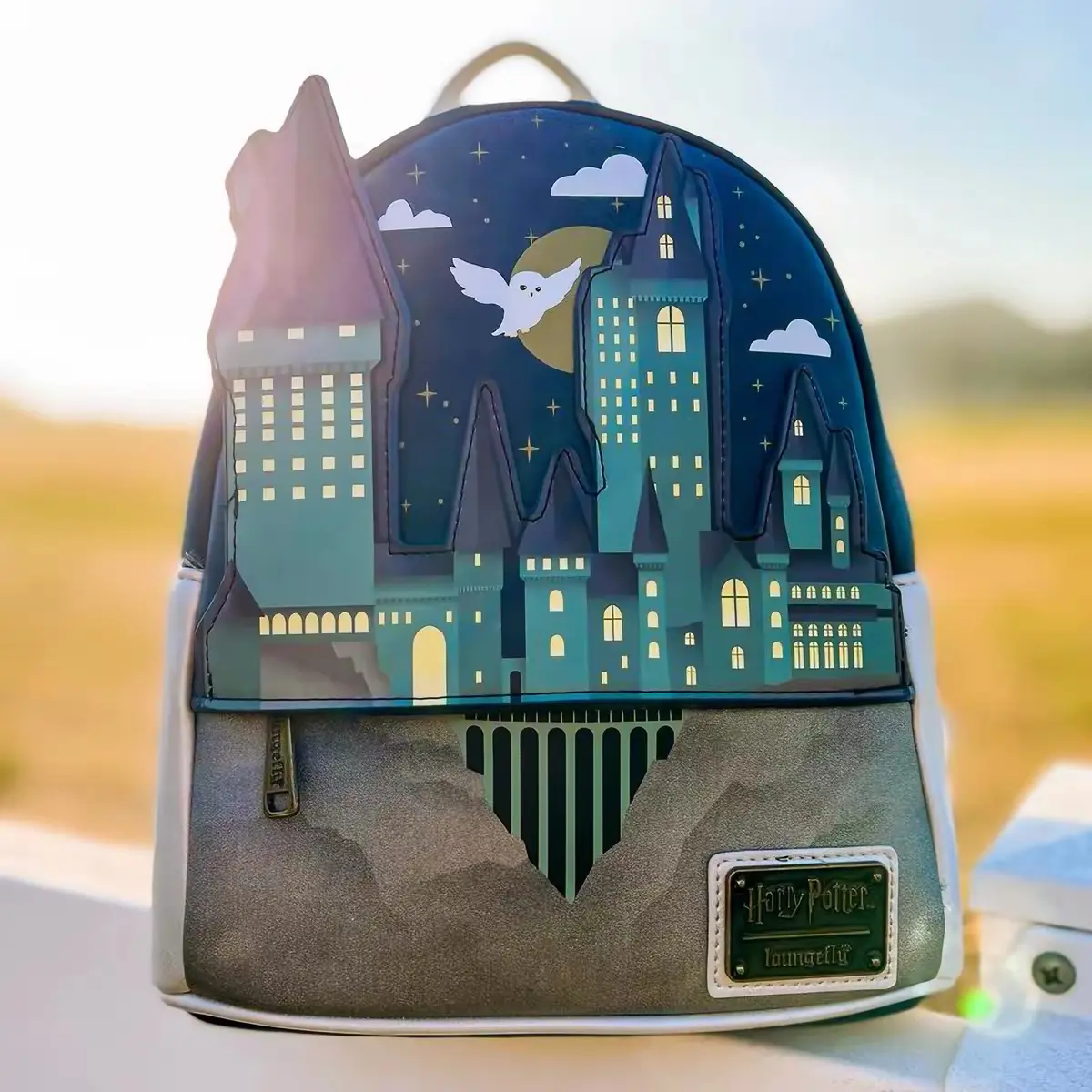 Loungefly Harry Potter Hogwarts Castle Night Sky Hedwig Mini Backpack Hard‑to‑Find Collectible