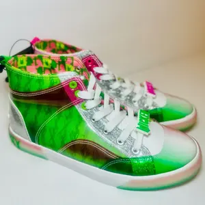Women’s Wicked Movie Sneakers, White/Green/Pink, Size 11, NWT