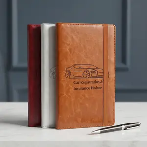 PU Leather Car Document Organizer - Vehicle Registration & Insurance Holder, Auto Glove Box Wallet for License, Cards & Essential Documents Gift