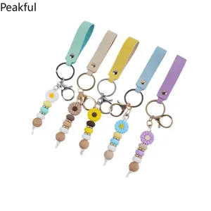 Personalized Laser Engraved Keychain | Big Daisy Pendant & Custom Text | Unique Name Key Ring | Ideal Gift & Party Favor for Special Events & Personalized Gifts