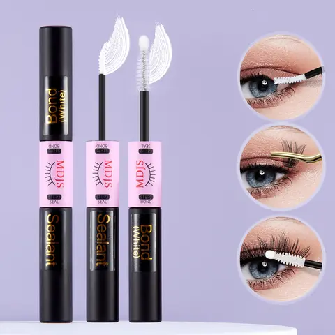 1pc Eyelash Clear Bonding and Clear Seal 2 in 1,DIY Eyelash Extension Glue,Single Eyelash Glue for Cluster Eyelash Extension Bonding,Strong Fixation Lasting 48-72 Hours,Latex Free Waterproof Quick Drying Non-Irritation Makeup Cosmetic