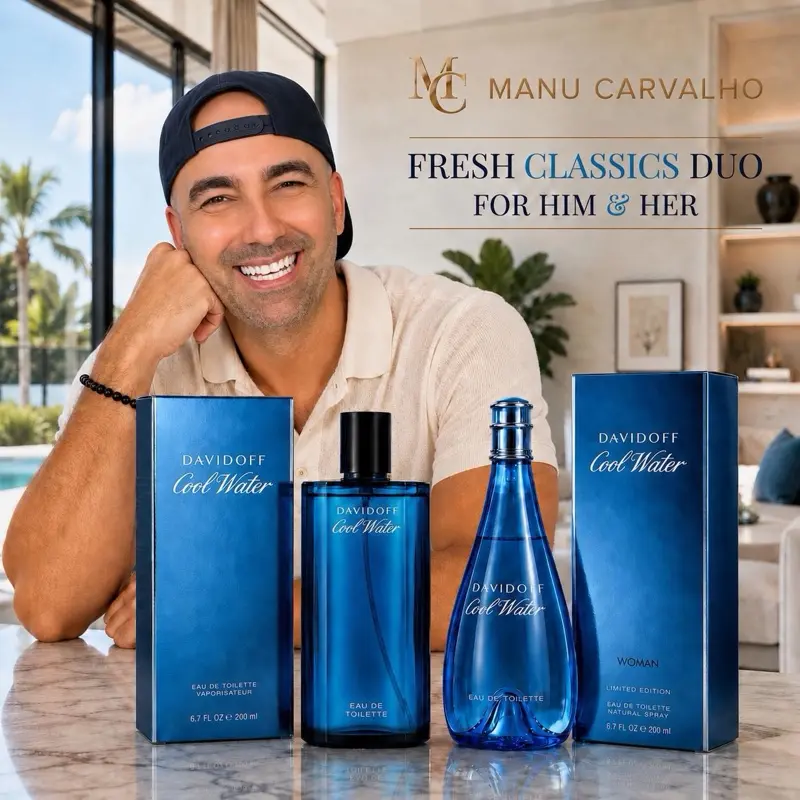 Cool Water Men's 125 ML+ Women's 100 MLEDT Spray Duo Bundle by Davidoff