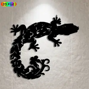 1pc Gecko Metal Wall Art, Vivid Gecko Statue Mural, Ideal Gift for New Year, Easter, Reptile Decor Enthusiasts, Weather-Resistant Metal Wall Decor Wall Sculptures, Perfect for Garden Fence & Living Room Wall, Eye-Catching Outdoor & Indoor Decor