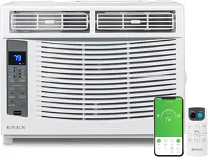 ROVSUN Smart 6000BTU Window Air Conditioner with WiFi, Energy Saving Window AC Unit with Remote & App Control & Timer Function & Easy Install Kit, for Rooms up to 250 Square Feet, 115V/60Hz, White