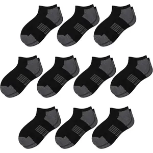 10 Pairs Boys Socks Low Cut Ankle Socks For Kids 8-10 4-6 6-8 Years Old Short Athletic Socks With Cushioned Sole