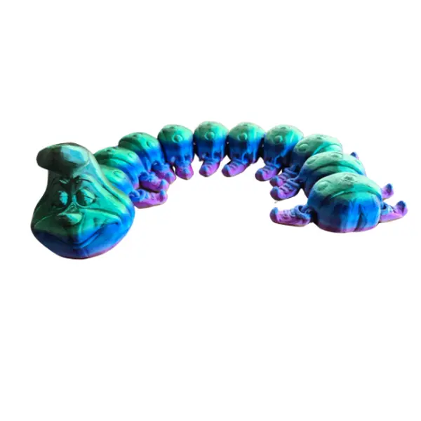 The Caterpillar from Alice in Wonderland - Large Blue Segmented Creature with Languid Mannerism for Decor Ornaments