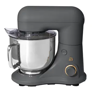 Beautiful 5.3 Qt Stand Mixer, Oyster Gray with Flat Beater, Dough Hook