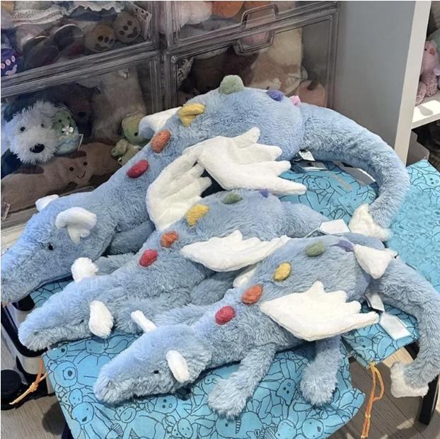 Jellycat Onyx Dragon Plush Doll 50cm – Giant Black Fantasy Dragon Stuffed Animal Cute & Fierce Bed Decor Interactive Pet Toy